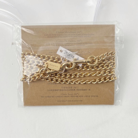 COACH Crossbody Gold Chain Strap 46” Replacement Strap - Picture 2 of 3